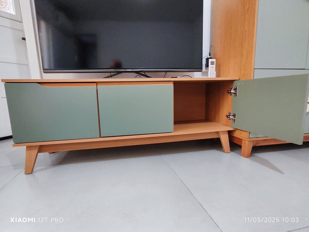 Rack Kappesberg 3 Portas Canela/Verde 136cm | FastStore PDP