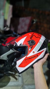 Capacete MT Stinger 2 Grand Prix Japão C5 - Vermelho/Branco/Preto