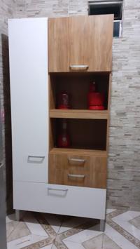 Paneleiro Duplo Bartira Ônix com 2 Portas e 3 Gavetas | Casas Bahia